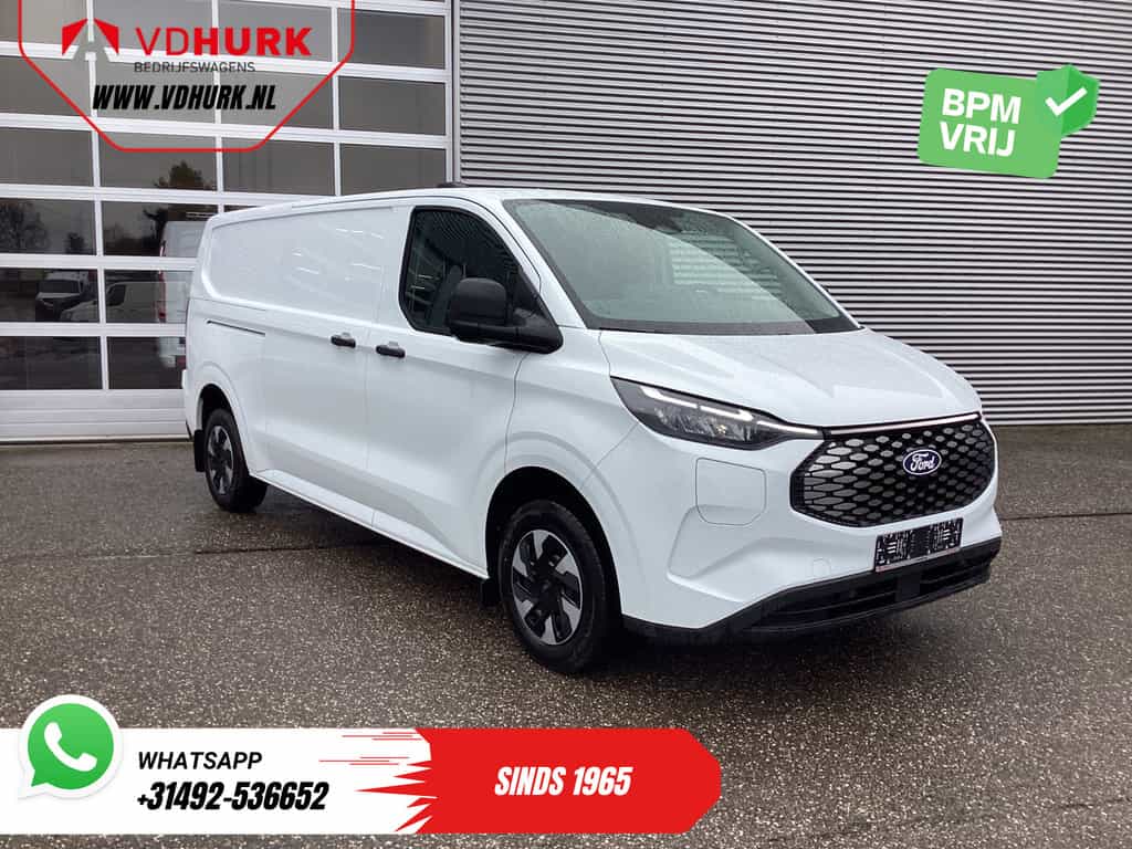 Ford E-Transit Custom 65 kWh L2 330 km WLTP LED/ Standkachel/ Snellader/ 2.3t Trekverm./ Carplay/ Climate/ Camera/ PDC/ Cruise