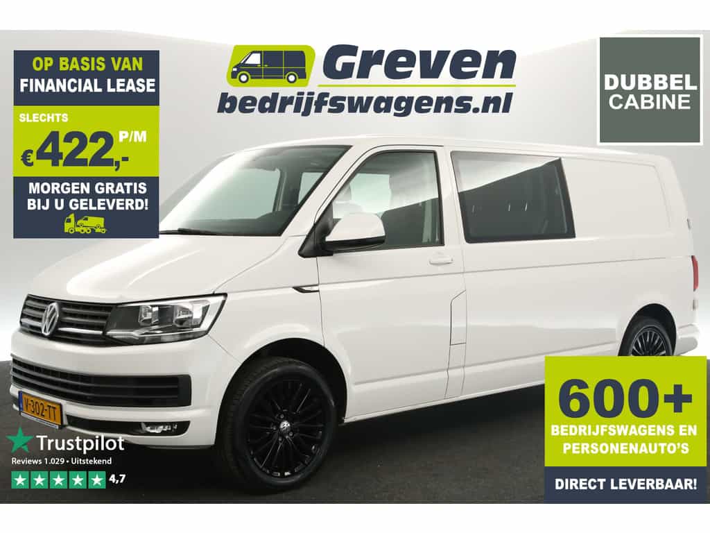 Volkswagen Transporter 2.0 TDI L2H1 150PK Dubbele Cabine Airco Cruise Carplay DSG Camera Navi PDC 5 Pers Trekhaak