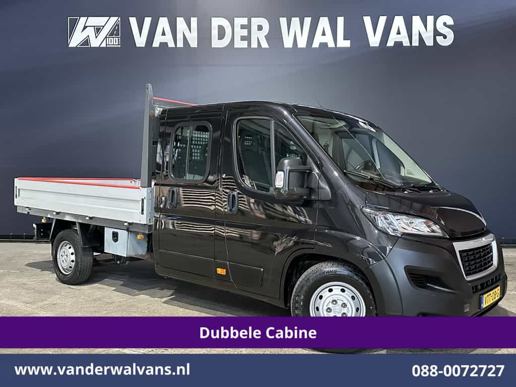 Peugeot Boxer 2.2 Blue HDi 140pk Pick up 7 Persoons Dubbele cabine open laadbak Euro6 Airco | 7-Zits | 3000kg trekvermogen