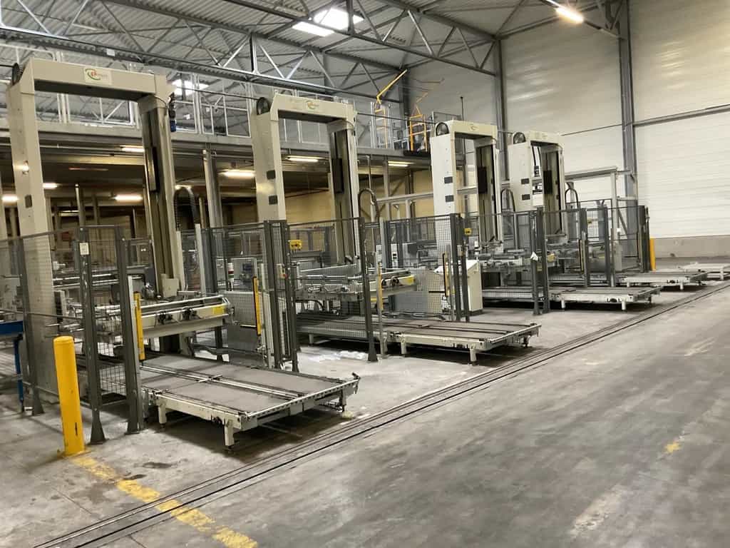 Sorma PAL 108D palletiseerinstallatie met 4 palletiseerders