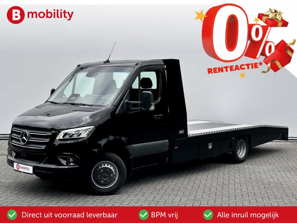 Mercedes-Benz Sprinter 519 CDI Tijhof AluLiner V/A €32 Per Dag!! Luchtvering NIEUW! MJ.2025 Autotransporter/ Oprijwagen | Trekhaak | Lier | SMART Tachograaf 2 | 3-Zitplaatsen | AppleCarPlay | DAB | Adaptive Cruise Control | Navigatie |
