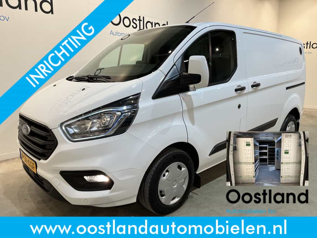 Ford Transit Custom 300 2.0 TDCI L1H1 Trend 130 PK / Servicebus / Bott Inrichting / Euro 6 / Schuifdeur L + R / Airco / CarPlay / Klep / PDC / Navigatie / 3-Zits  