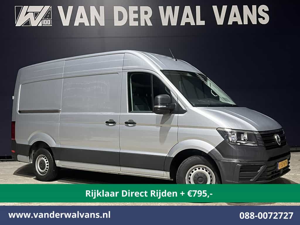 Volkswagen Crafter 2.0 TDI 140pk L3H3 L2H2 Euro6 *Rijklaar Direct Rijden* Airco | Navigatie | Apple Carplay | Android Auto | Cruisecontrol Bijrijdersbank, 3000kg trekvermogen, zilver