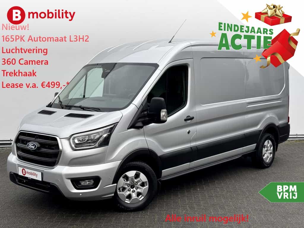 Ford Transit 350 2.0 TDCI 165PK L3H2 Limited Nieuw Type Automaat Luchtvering | UNIEK* | Trekhaak 2.800kg | Rondomzicht Camera | Apple CarPlay