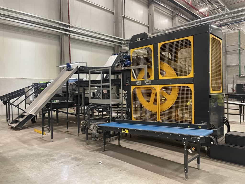 Tarend RCD roterende kistenontlader voor fruit in kisten van 40 - 60 cm breed