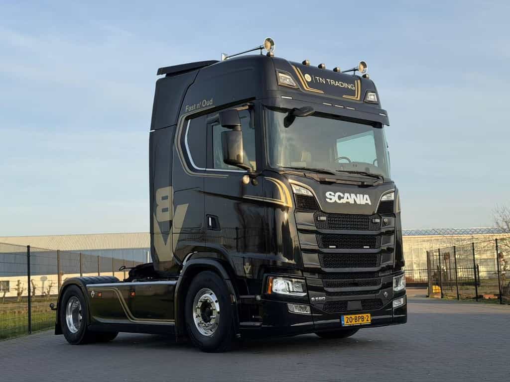 Scania S580 9 TONS VOORAS, EURO 6D, 50 YEAR V8, VOLLUCHT, 6 BALGEN, ALCOA, HYDRAULIEK, LED.