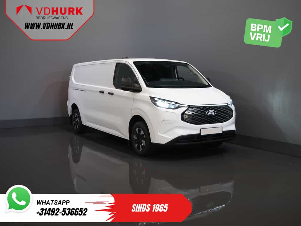 Ford E-Transit Custom Trend L2 65 kWh 330 km WLTP Garantie t/m 2030/ LED/ Snellader/ 2.3t Trekverm./ Stuurverw./ Stoelverw./ Carplay/ Climate/ Camera/ PDC/ Cruise